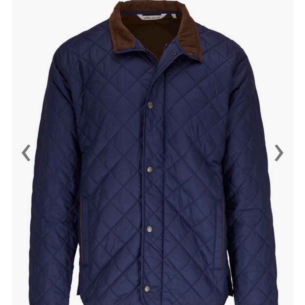 Men’s Navy Peter Millar Suffolk Quilted Coat- Size Small